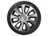 Poklice na kola pro Renault Stratos 16&#039;&#039; Silver &amp; Black 4ks set