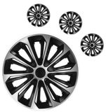 Poklice na kola pro Renault Strong 16&quot; Silver &amp; Black 4ks