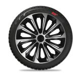 Poklice na kola pro Renault Strong 16&quot; Silver &amp; Black 4ks