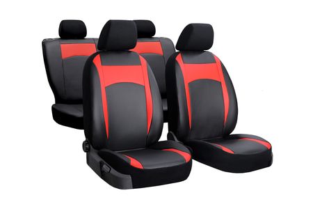 Autopotahy pro Audi Q5 2008-2017 Design Leather červené 2+3