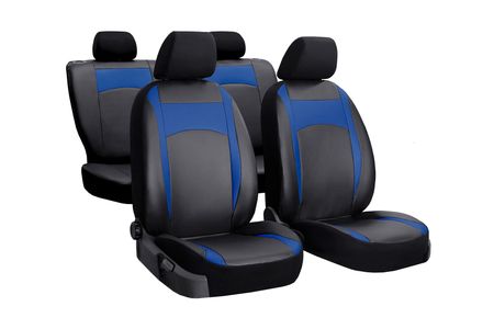 Autopotahy pro Fiat Doblo (IV) 2015-2019 Design Leather modré 2+3