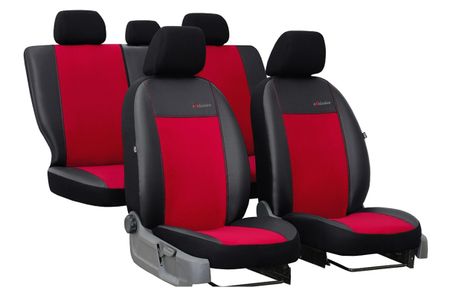 Autopotahy pro Seat Ibiza (IV) 2008-2017 Exclusive Alcantara - červené 2+3