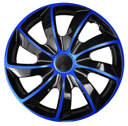 Poklice na kola pro Audi Quad 15" Blue & Black 4ks