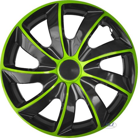 Poklice na kola pro Audi Quad 15" Green & Black 4ks