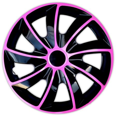 Poklice na kola pro Audi Quad 15" Pink & Black 4ks