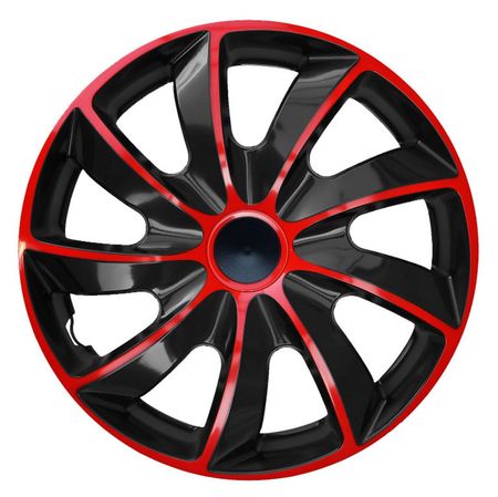 Poklice na kola pro Audi Quad 15" Red & Black 4ks